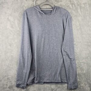 Lululemon Performance Hoodie Mens Size Large Blue Gym Sweatshirt Lightweight